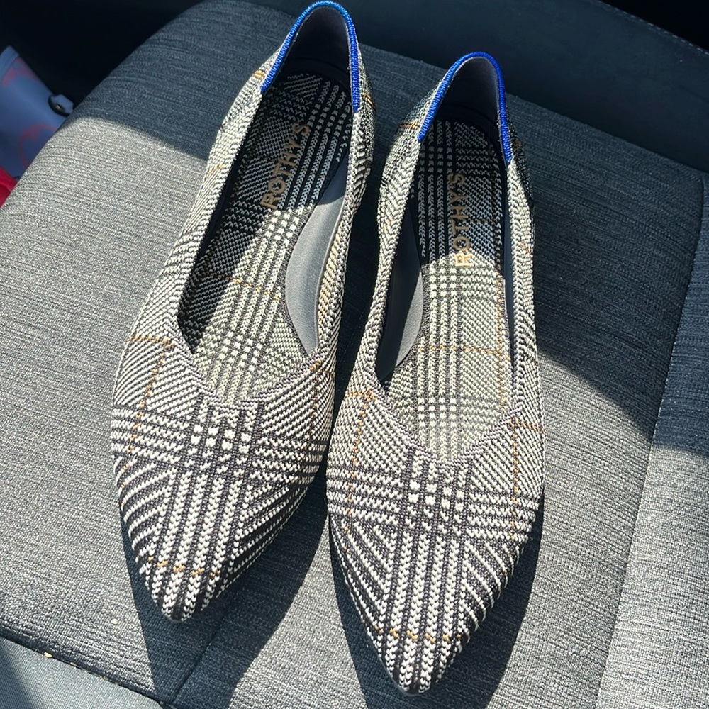 Rothy’s | Glen plaid pointed flat size 7.5 RARE